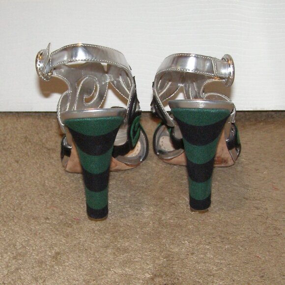 RARE size 40 PRADA Silver and Green shoes - Picture 6 of 13